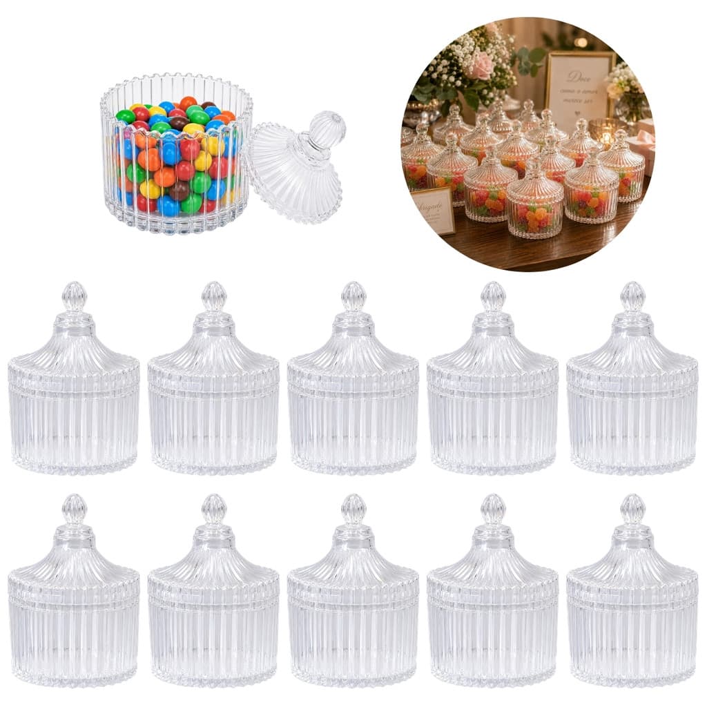 10 Mini Potes Bomboniere Potiche Lembrancinha com tampa 9cm