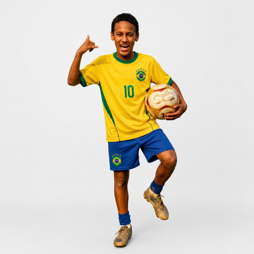 Kit Bordados Brasil Camisa e Short infantil e juvenil menino e menina