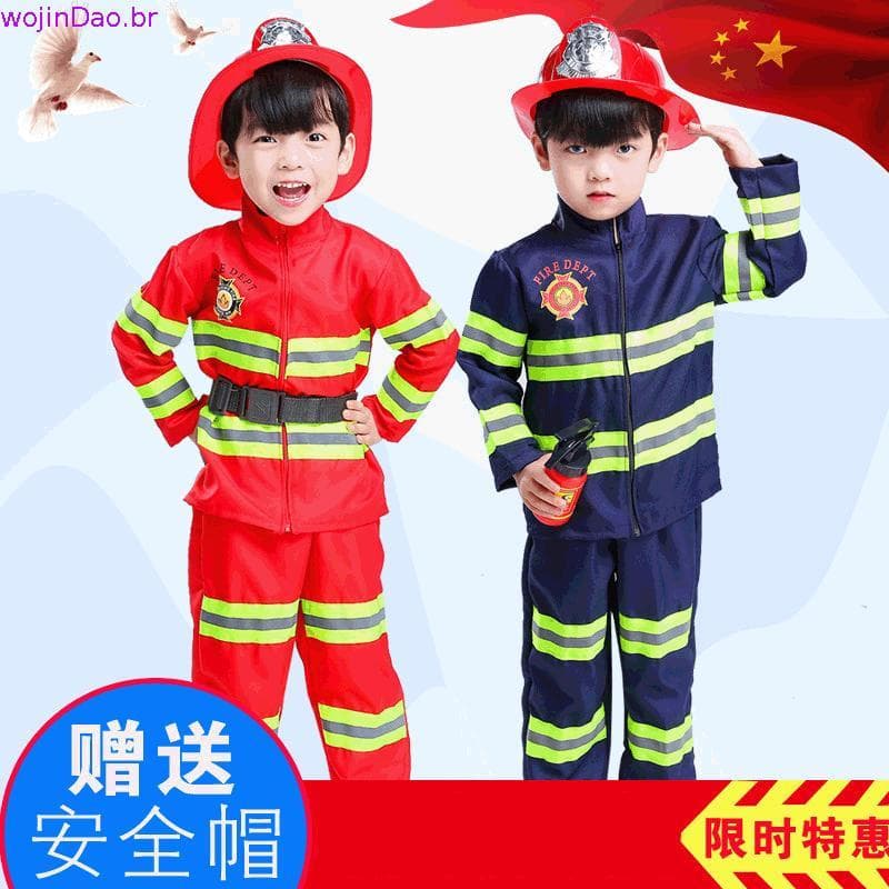 2020 Adolescente Bombeiro Sam Crianças Uniformes Do Dia Das Bruxas Cosplay Trajes De Carnaval Acessórios Team Wear Para