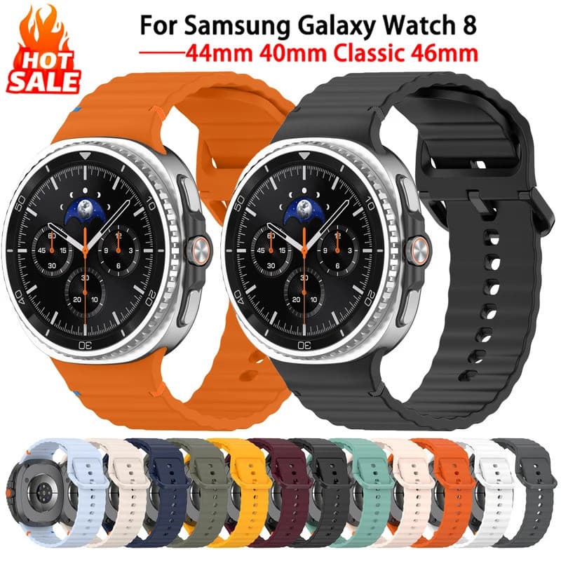Pulseira De Silicone Original Para Galaxy Watch 8 Clássico 46mm 40mm 44mm Correa Esportiva