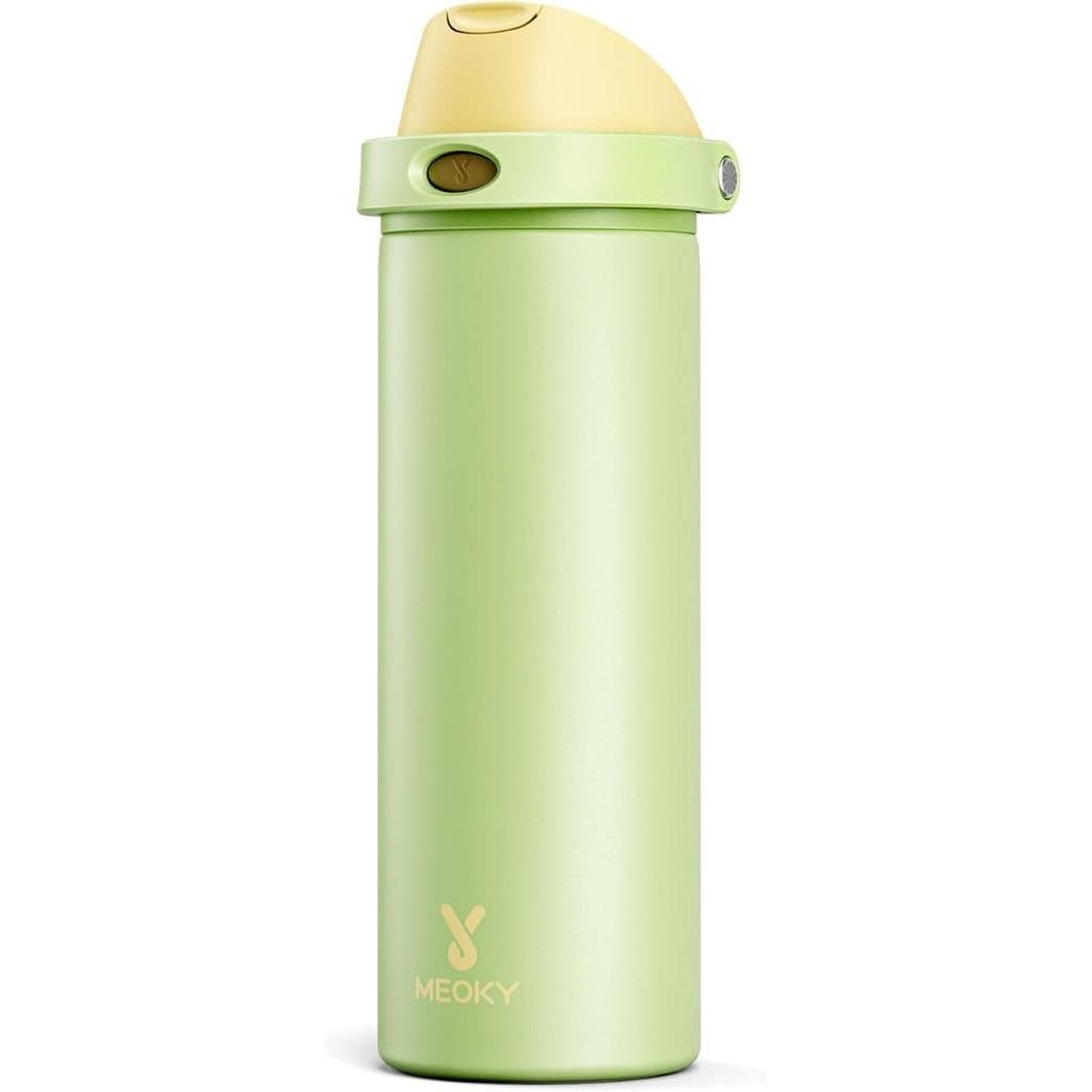 Garrafa de água isolada de 24 oz com canudo: Garrafa de água de aço inoxidável Meoky, equipada com tampa dois em um, à p
