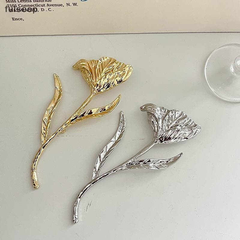 [fulseep] Broche Vintage Grande Em Formato De Folha , De Flor De Metal , Padrão Roupa De Festa BR