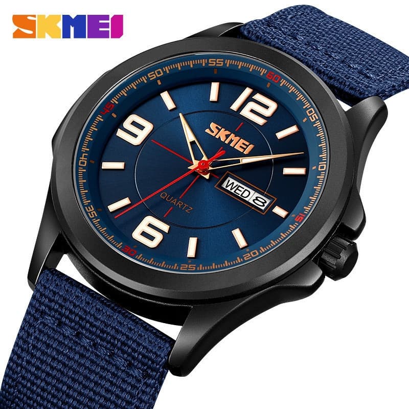 Relógio de Quartzo Masculino Simples e Elegante SKMEI 9315, Resistente a Arranhões, Pulseira de Nylon, Presente CO5U H Q