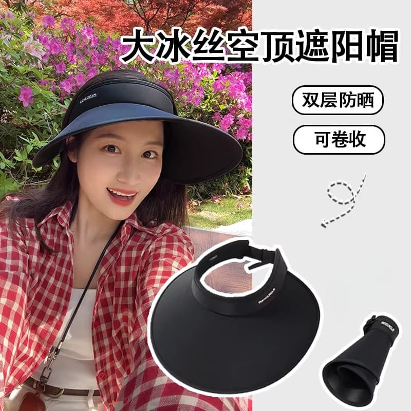 Novo estilo vazio chapéu de sol das mulheres dos homens verão Anti-ultravioleta Extra grande borda ciclismo chapéu de so