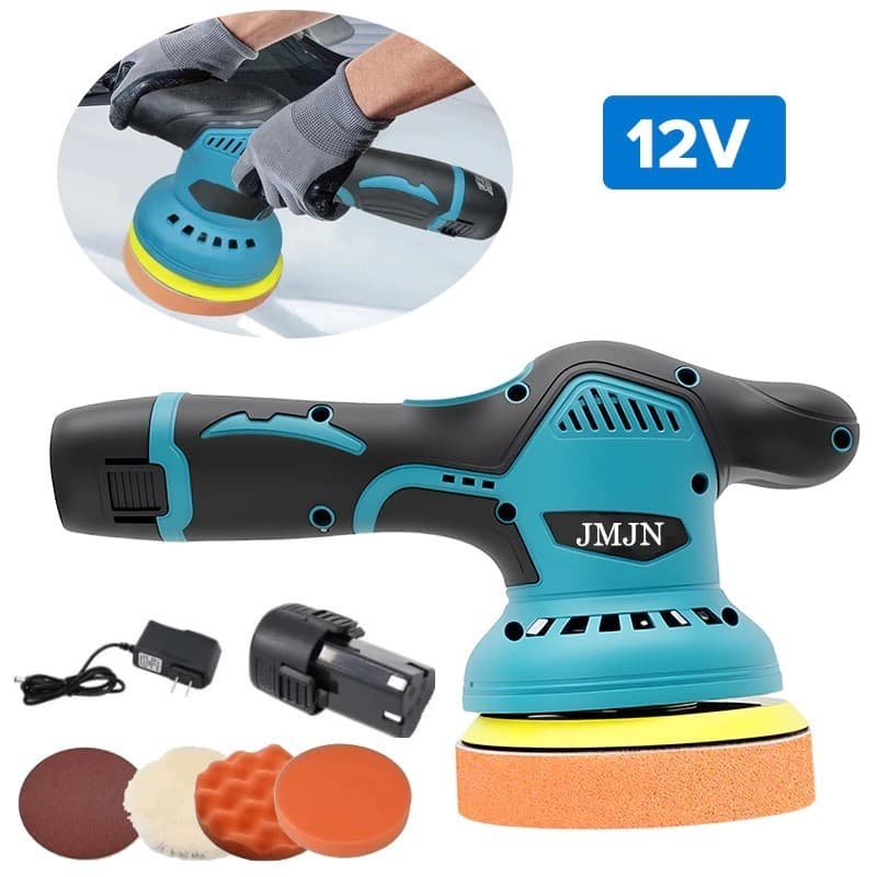 Kit Politriz Elétrica Recarregável com Velocidade Variável e Discos