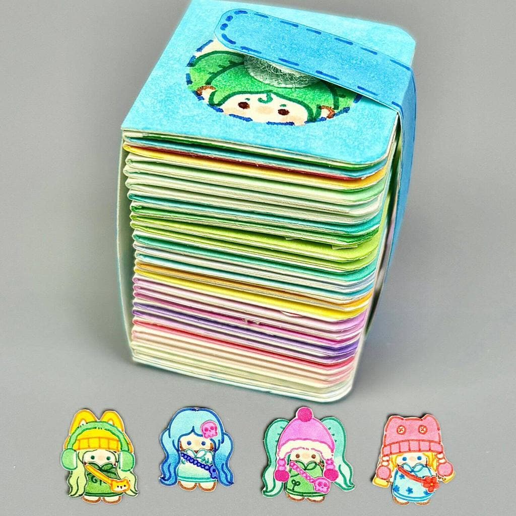 Mini boneca vestir-se Doudou manual crianças brinquedo diy estudante artesanal portátil livro de bolso criativo