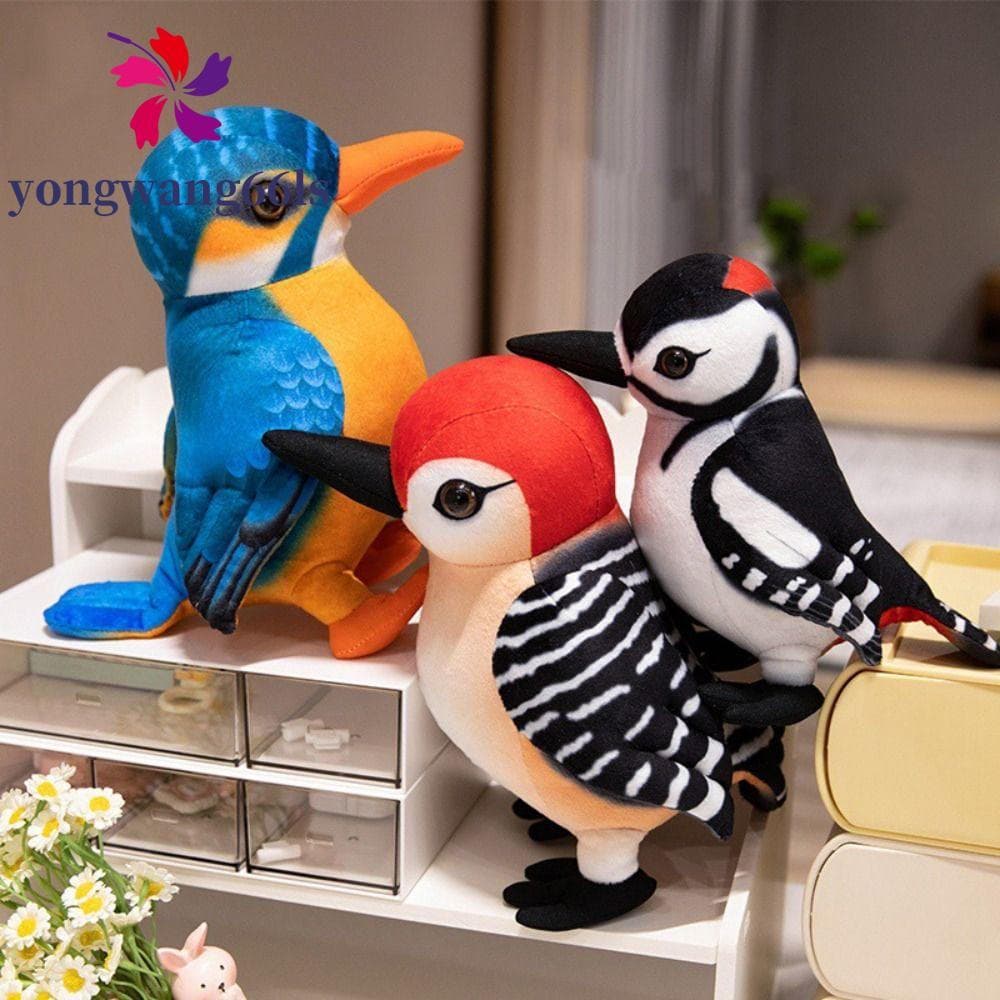 Boneca Animal Pássaro Pica-Pau YONGWANG , Brinquedos De Pelúcia Fofos E Realistas De Algodão PP , Macios