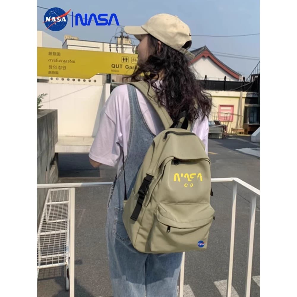 Nova carta da NASA inglês Co-Branded Street Wear mochila feminina júnior estudante universitário do ensino médio estudan