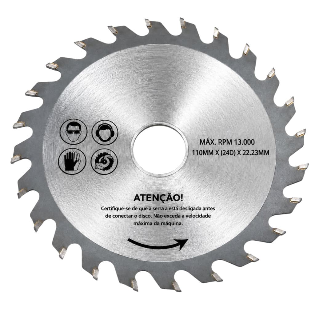 Disco De Corte Para Madeira 24 Dentes Compativel com Makita Serra Circular Resistente Durável