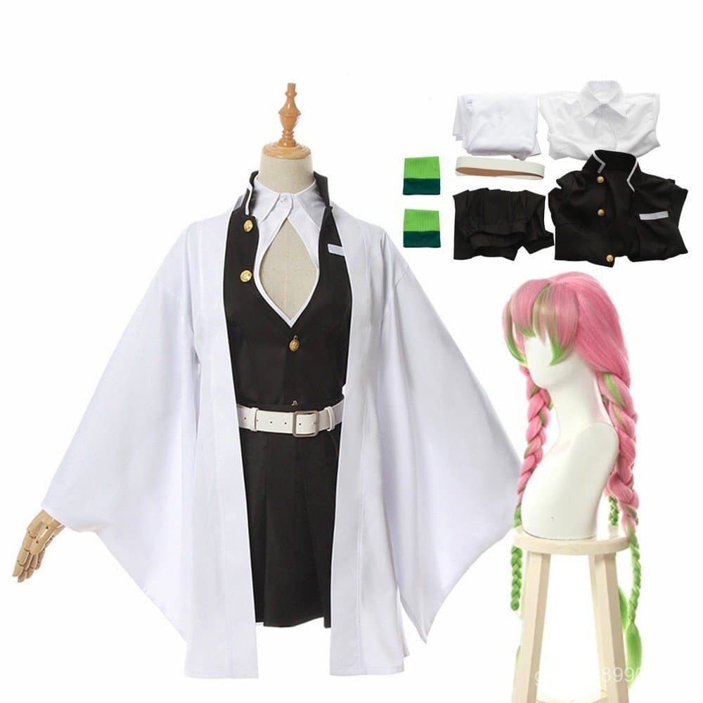 [Promoção] Kimono Feminino de Anime Demon Slayer Kimetsu no Yaiba, Uniforme de Cosplay da Kanroji Mitsuri