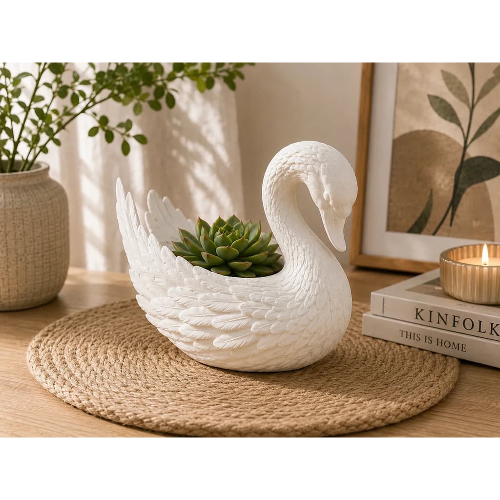 Vaso Cisne Decorativo Para Suculentas Premium Lindo