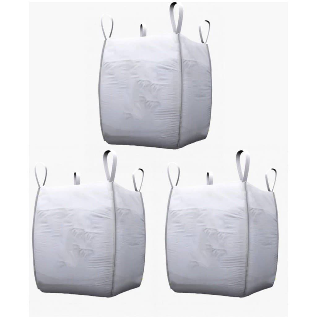 3 Saco Big Bag Resistente Base Fechada Boca Aberta 1000kg C1com 3un ENTULHOS E GRÃOS RECICLAGEM
