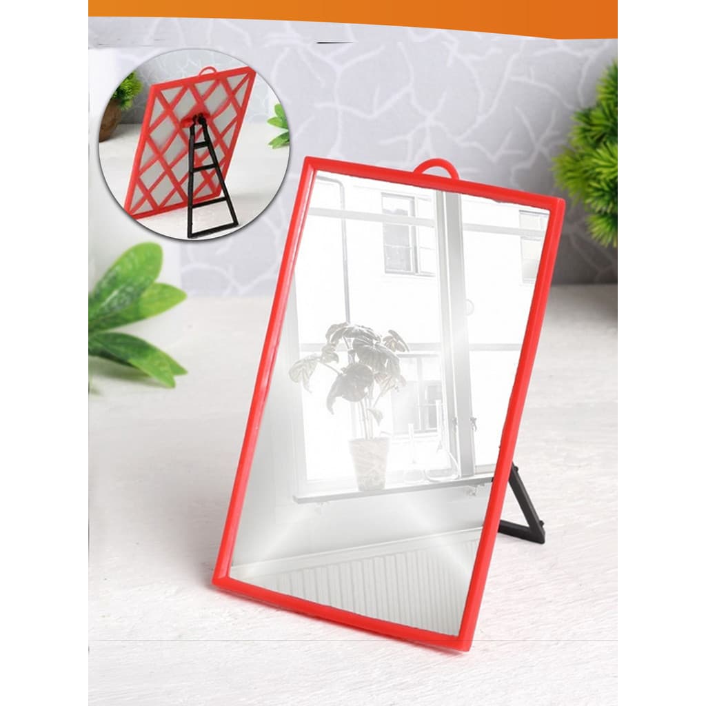 Espelho De Vidro Retangular Moldura 12x17cm Para Mesa E Com Alça Parede Nano Shop