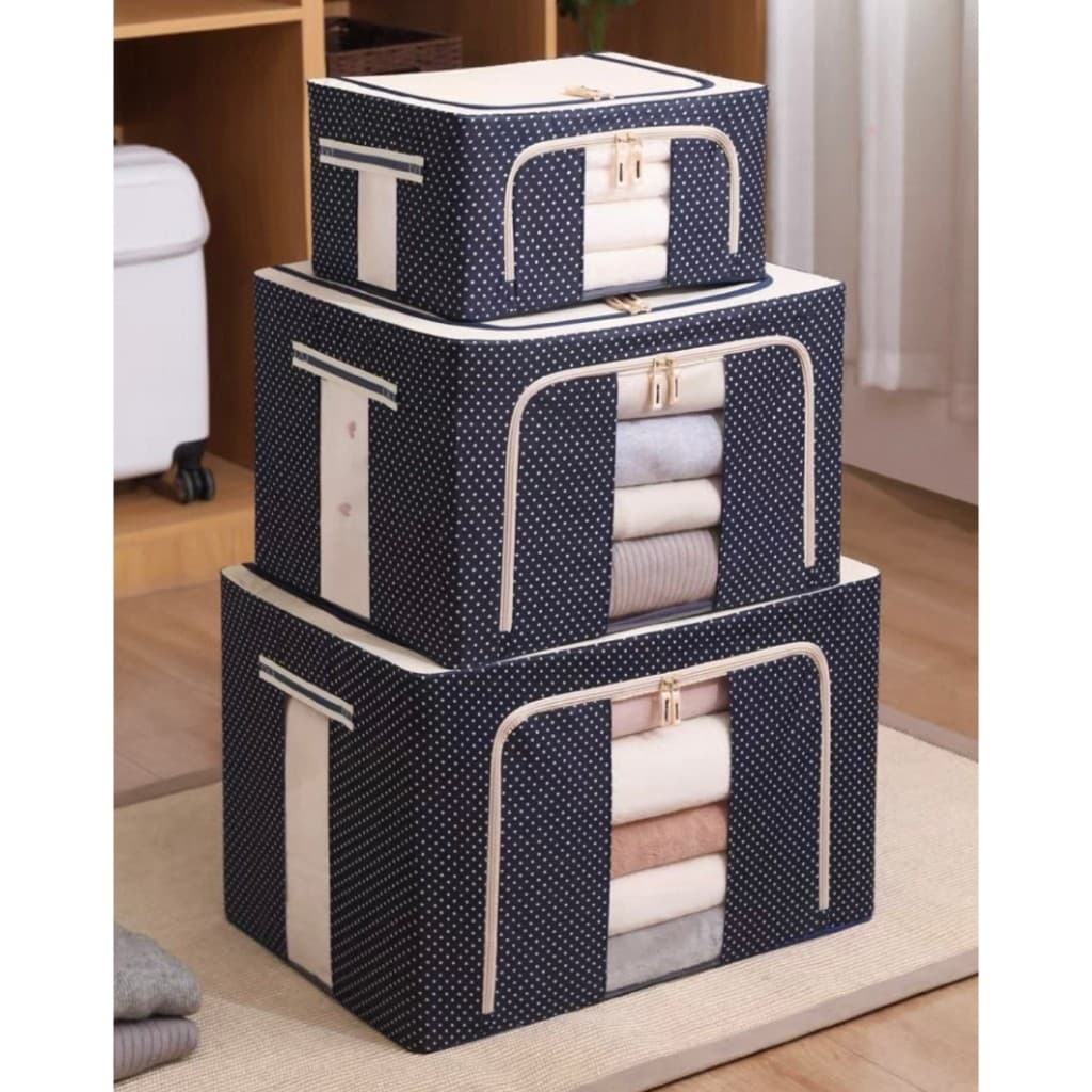 Caixa Organizadora de Tecido Oxford Dobrável - Armazenamento para Casa, Quarto e Mudança, 3 TAMANHO