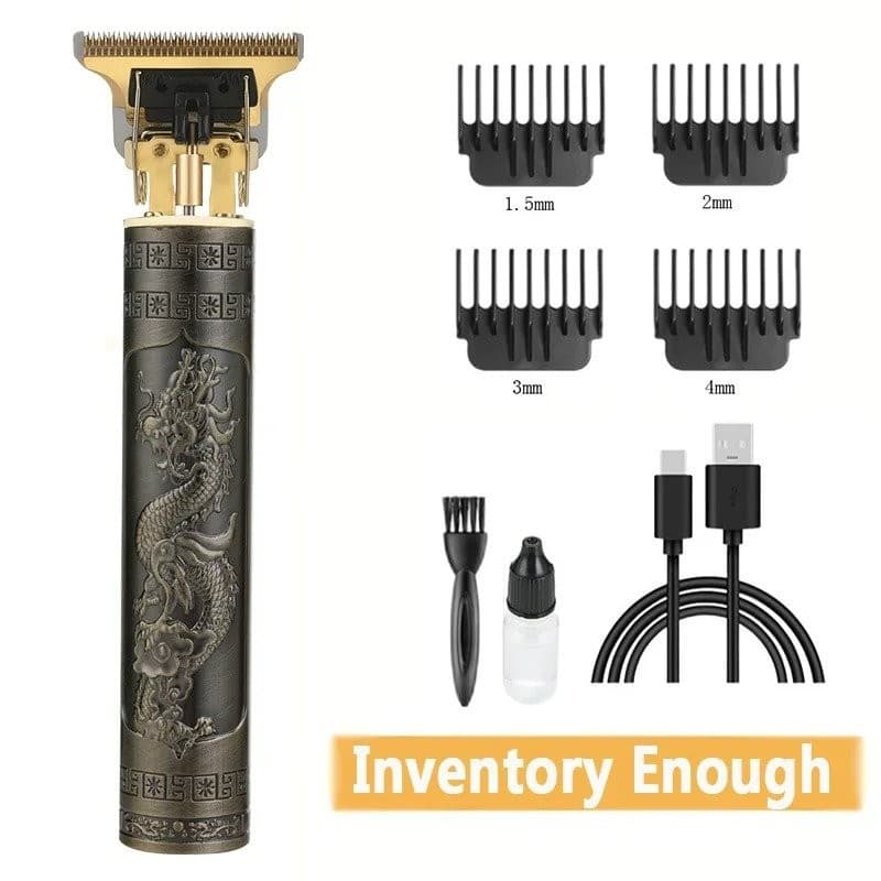 Máquina Recarregável para Cortar Cabelo e Barba  - Modelo Dragão