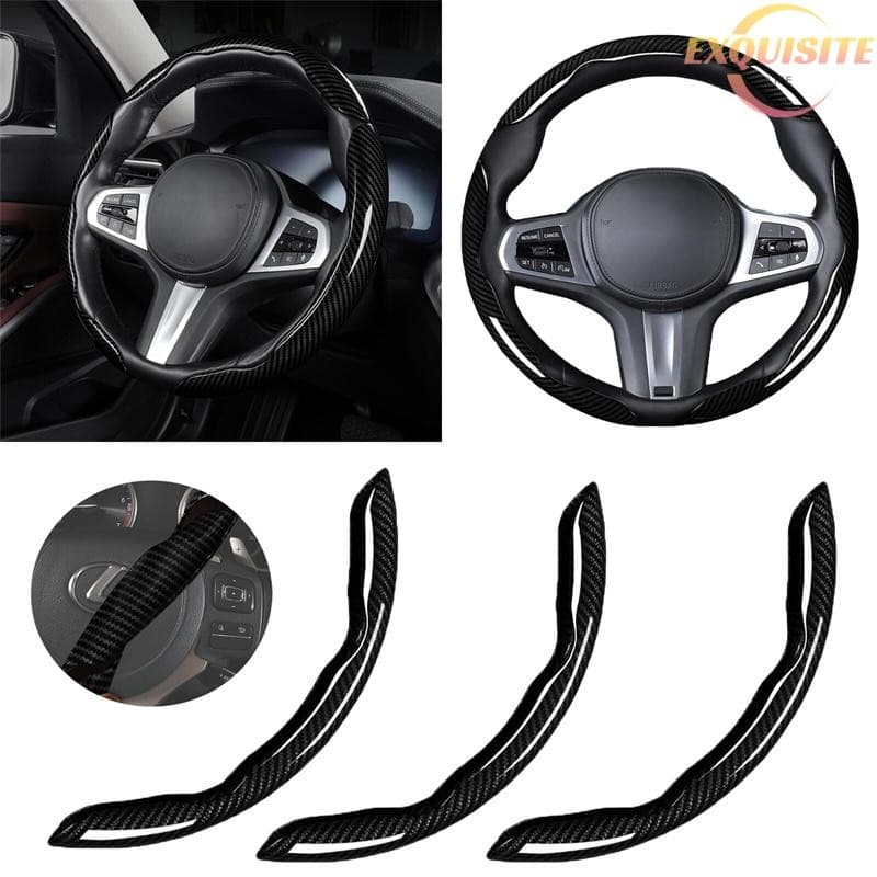 [EL] 3 Unidades 38 Cm De Fibra De Carbono Capa De Volante De Carro Protetora Antiderrapante Acessórios De Estilo Segment