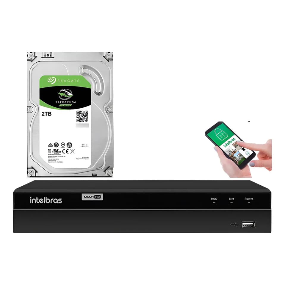 Dvr Intelbras 4ch Mhdx 1304 Inteligente Multi Hd C/ Hd 2tb