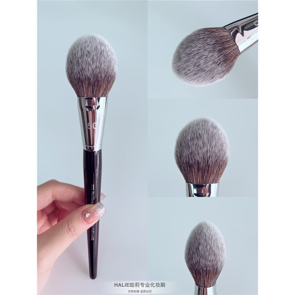 Super macio!Com tampa No. 50 grande pincel de pó solto em forma de língua cabeça plana pincel de pó pincel de maquiagem