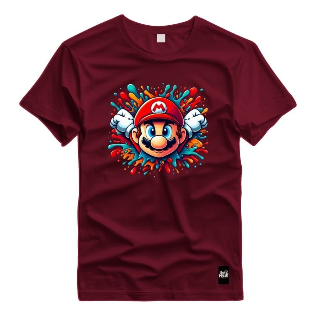 Camiseta De Algodão Estampada Unissex Lançamento Mario Bros Game