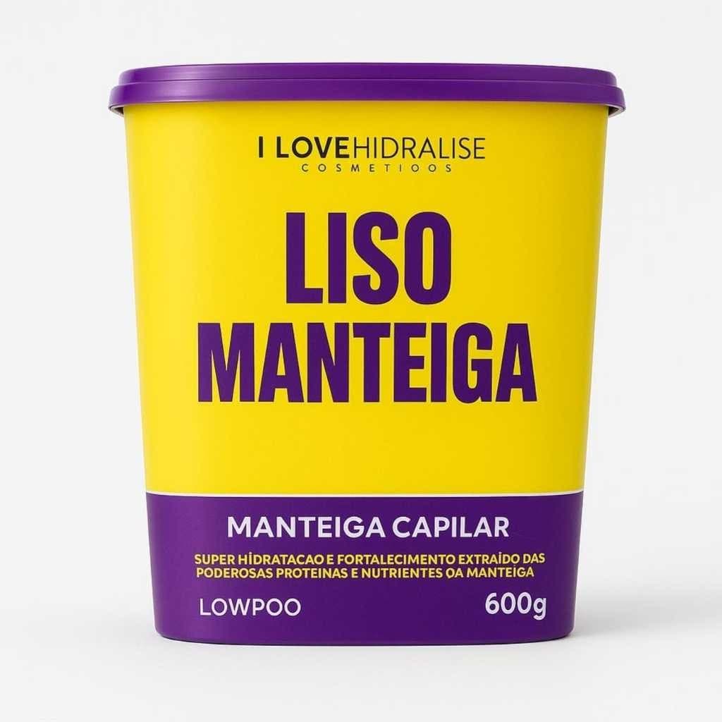Manteiga Capilar Liso Hidralise 600g Hidratação Capilar, Nutrição, Brilho, Força e Redução do Frizz