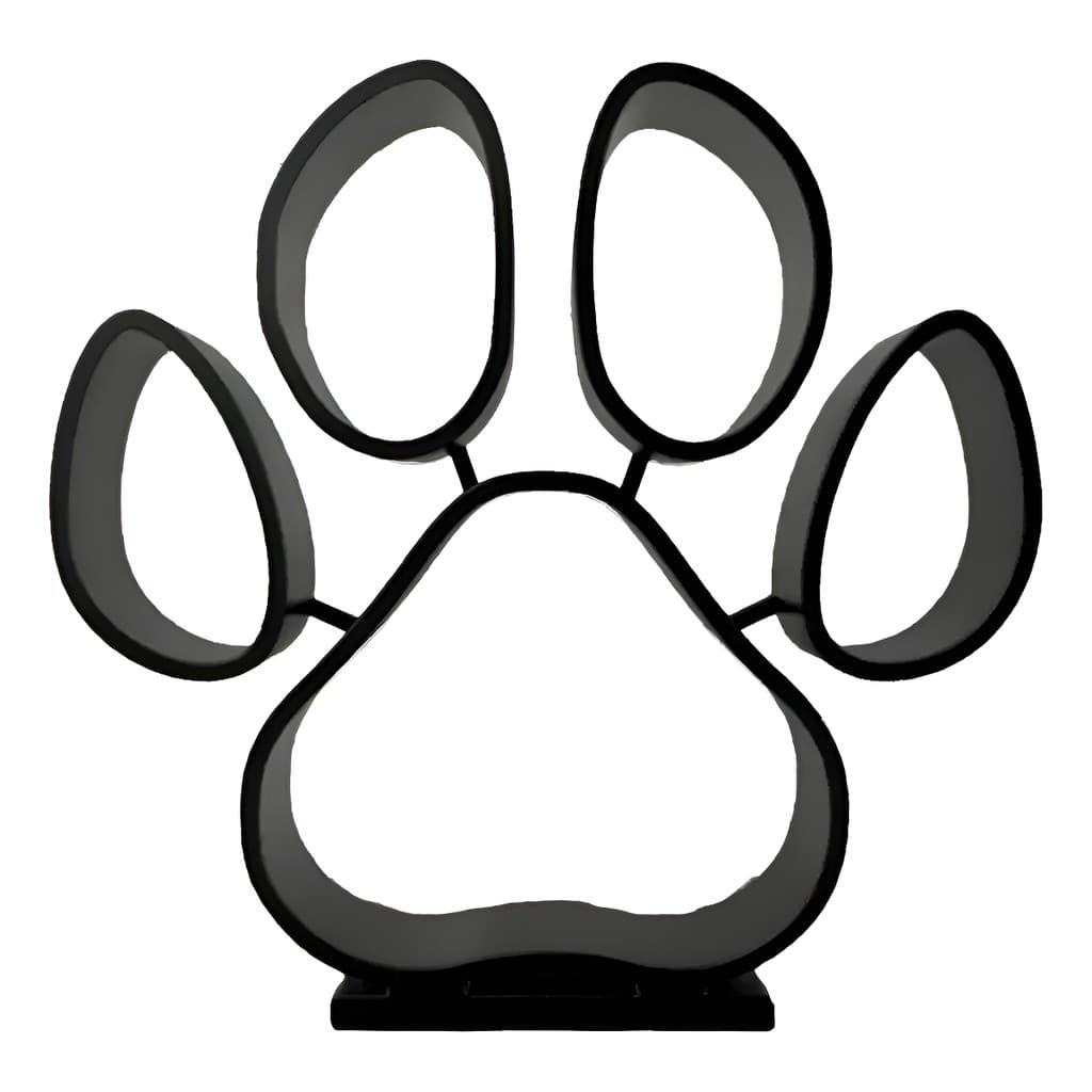 Escultura Decorativa Silhueta Pata Pet Gato Cachorro 13cm