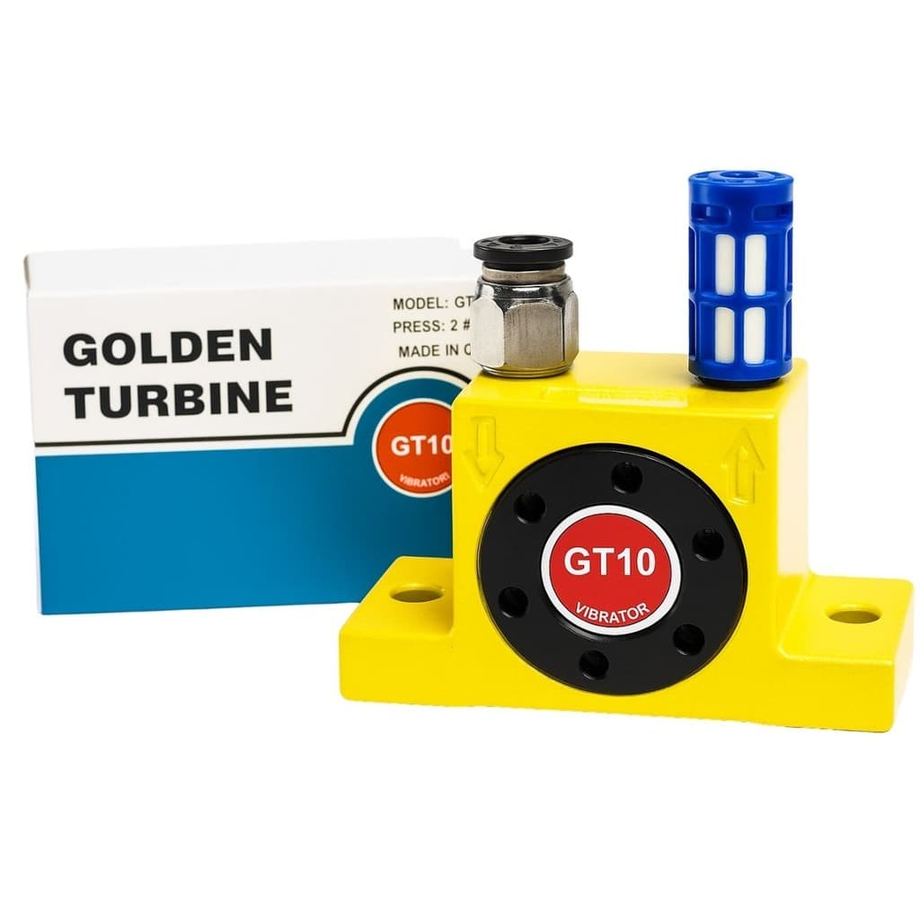 VALVULA VIBRATORIA POR TURBINA GT-10 50MM C/ Conexão Reta e Mini Silenciador