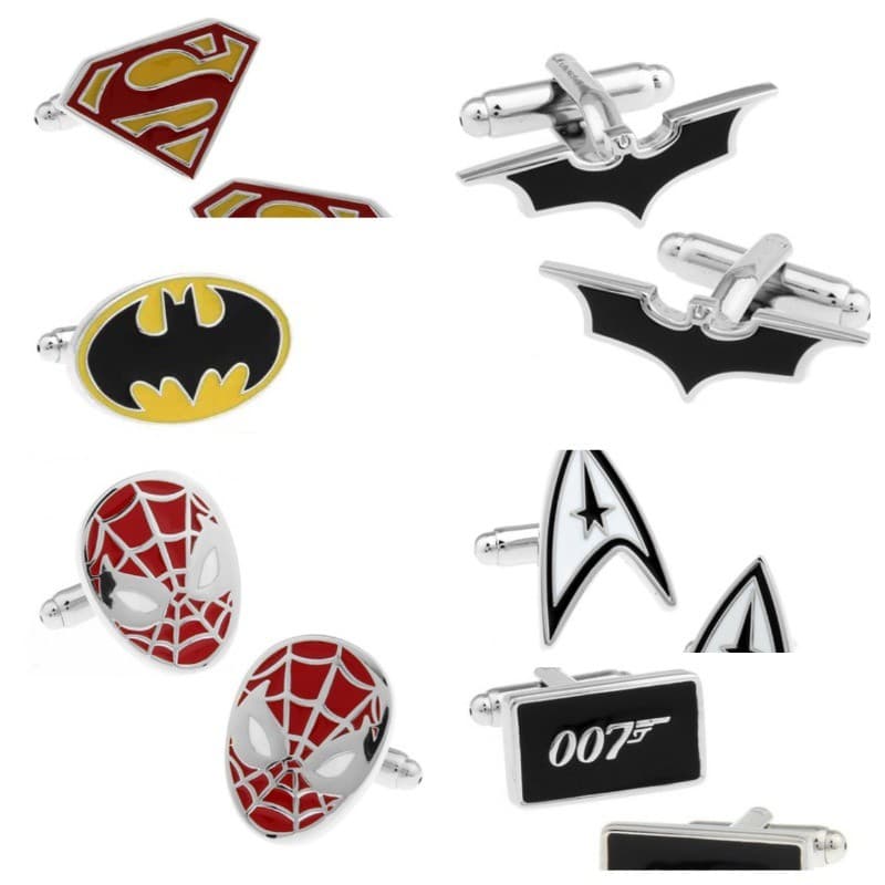 Abotoaduras Pretas Do Batman , Pequenos Acessórios De Anime Para Homens , Tema De Super-Heróis , Presentes Exclusivos Co