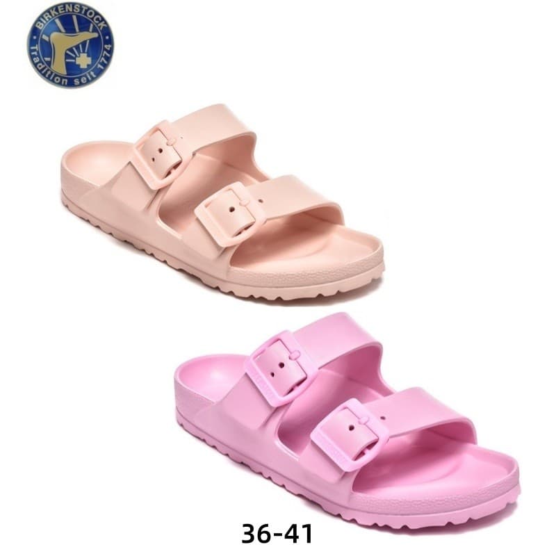 100 % original B/K EVA Rosa Senhora Chinelos De Praia Com Botão Duplo Florida 36-41