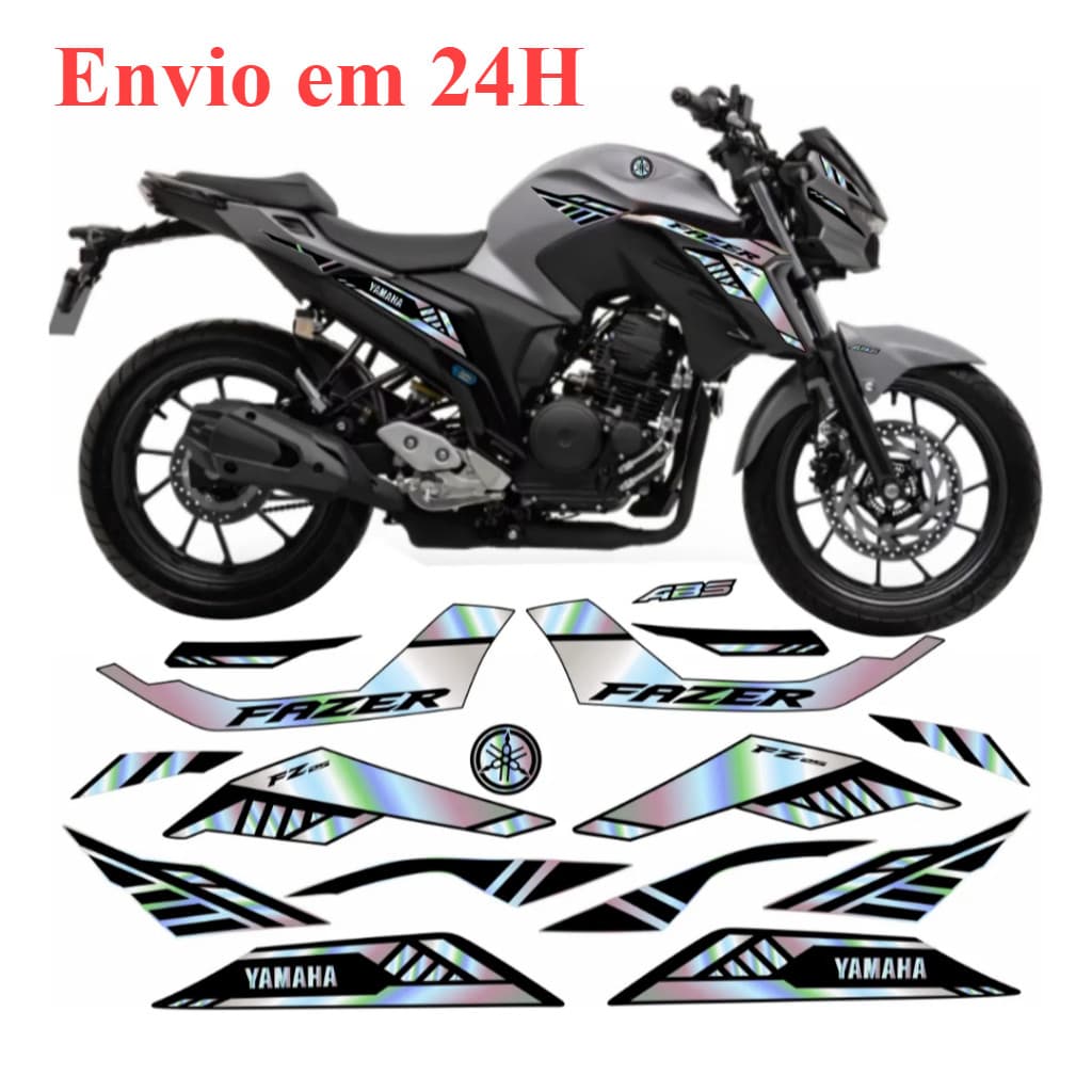 Kit adesivos Fz25 holográfico modelo 2025