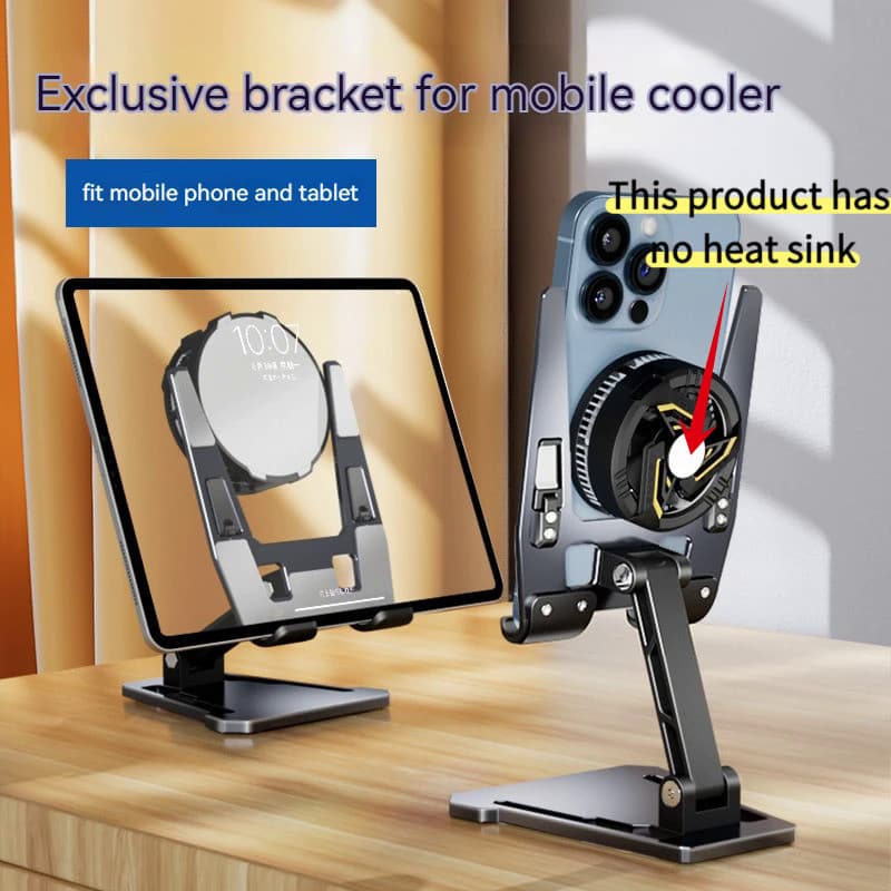 Suporte de Mesa Dobrável para Tablet e Celular com Cooler Móvel