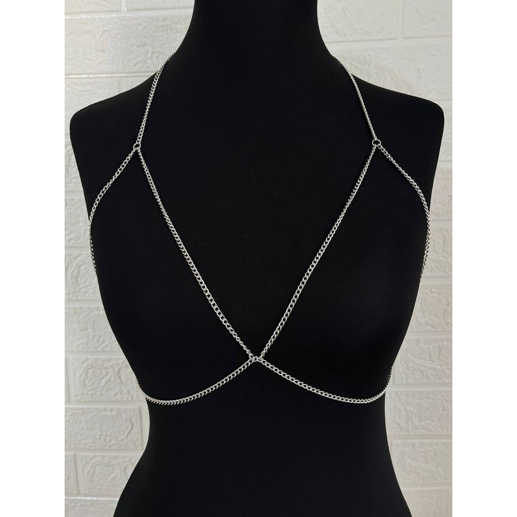 Bodychain sutiã de correntes colar de corpo Ouro e Prata