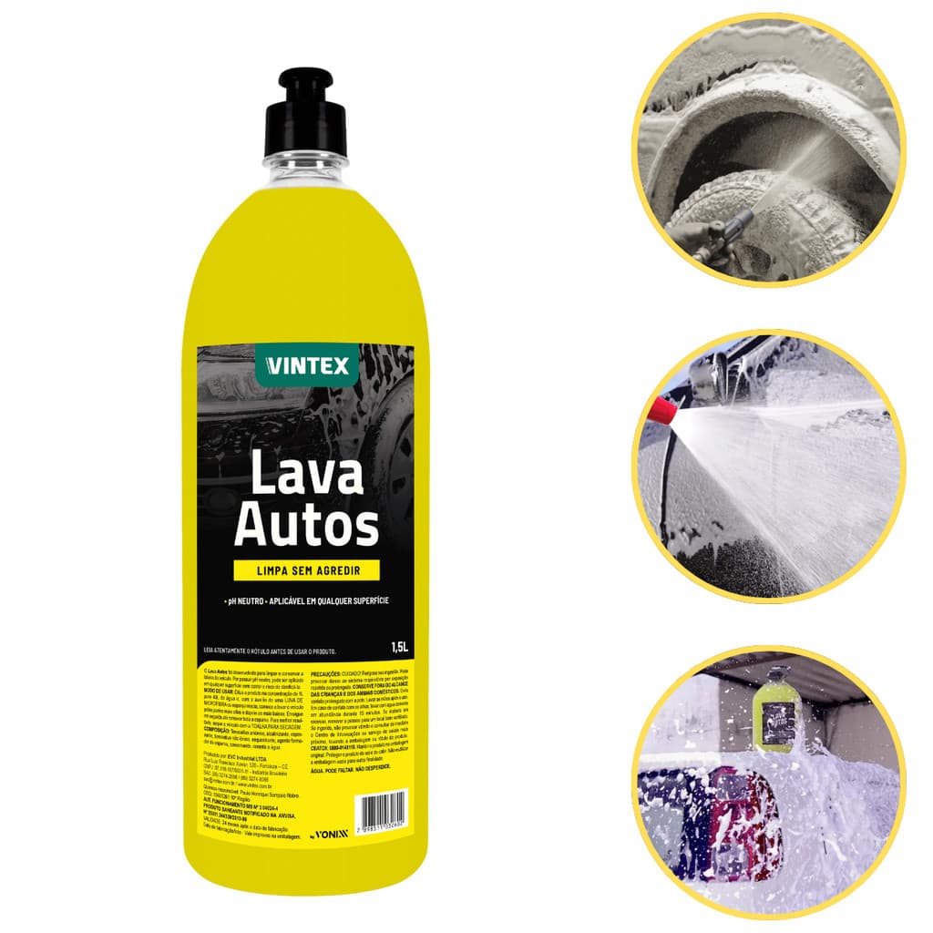Lava Autos Vintex 1,5l Concentrado Neutro Shampoo Automotivo - Vonixx