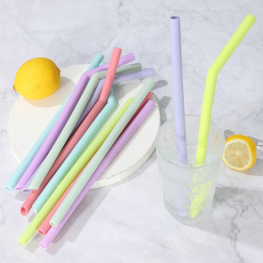 Canudos De Silicone Coloridos Reutilizáveis , Seguros , Resistentes A Arranhões E Ao Calor , Acessórios Para Copos De Pa