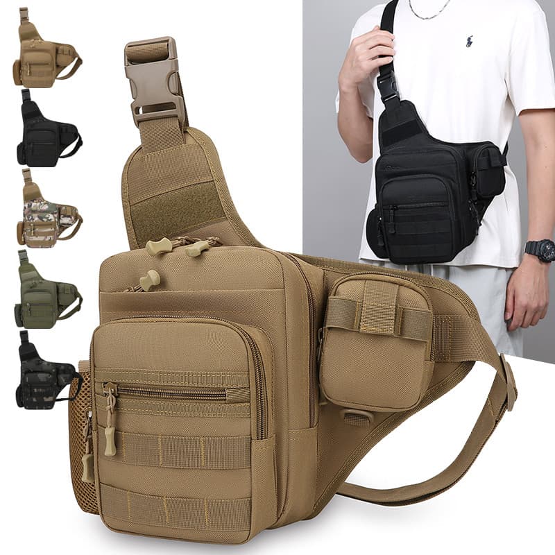 Bolsa de peito tática leve para exterior, garrafa de água, bolsa para garrafa de água, bolsa para celular, homens, mulhe