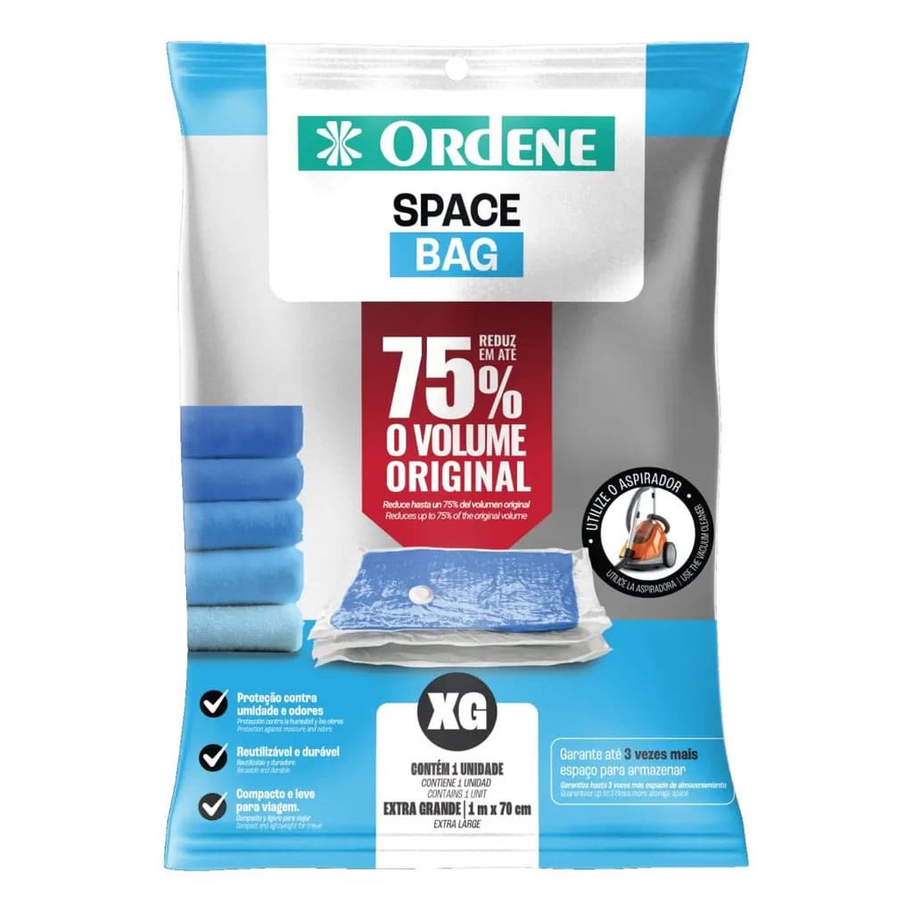 Space Bag Ordene Saco a Vácuo Extra Grande 100x70cm Organizador Roupas Edredom