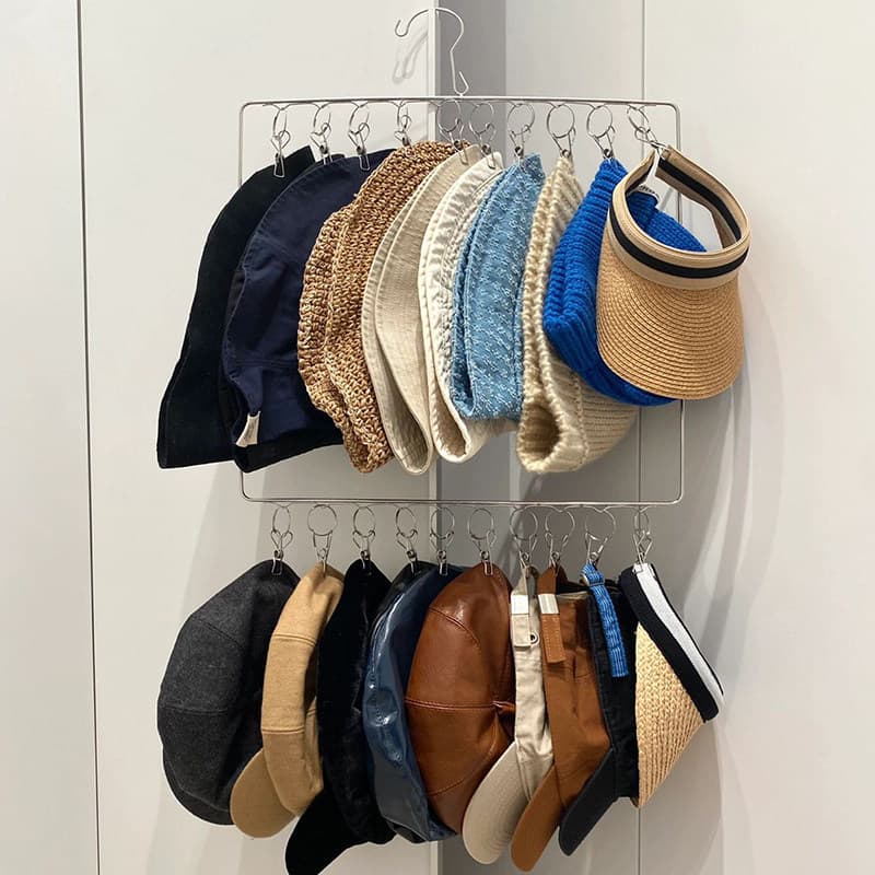 Pendurado chapéu de armazenamento ferramenta útil chapéu do bebê rack suporte guarda-roupa gancho clipe saco cabide meia
