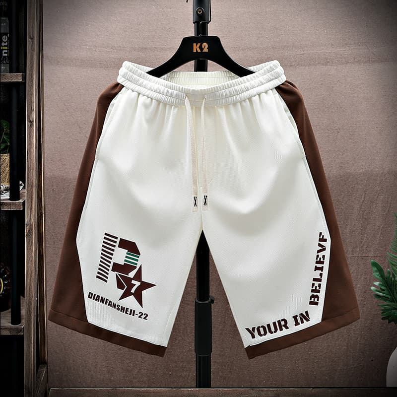 Shorts casuais masculinos verão novo estilo de seda gelo estilo fino exterior usar calças esportivas masculinas All-Matc
