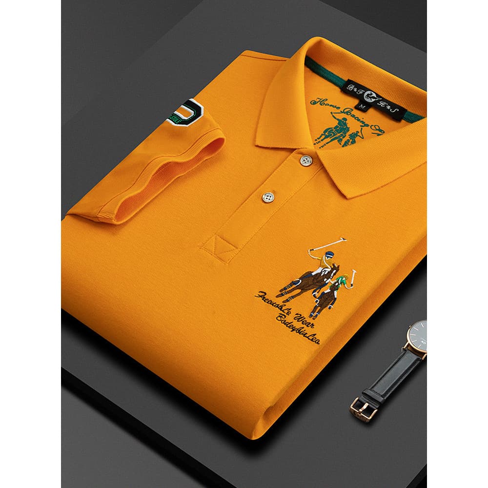 Camisa polo estilo Hong Kong masculina de manga curta lapela cor sólida Casual masculino 2026 novo estilo verão na moda