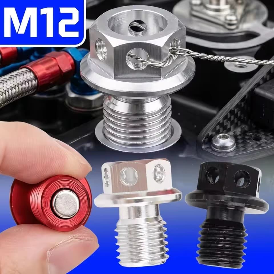 Plugue De Drenagem De Óleo De Motocicleta , Ímã Forte Adsorve Barbears De Metal , Parafuso De Cobre De Alumínio Para Pro