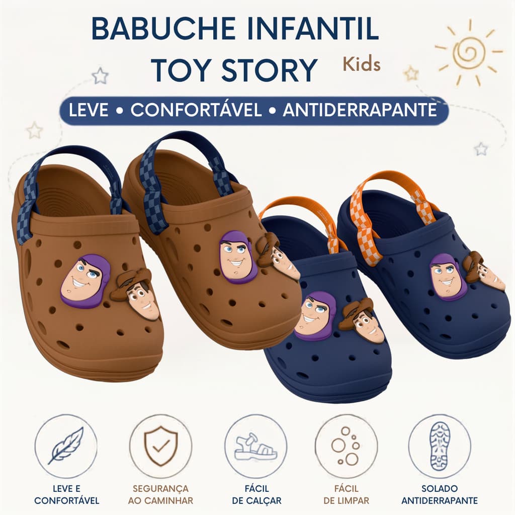Sandalia Babuche Infantil Disney Toy Story Warm Grendene Kids - Original