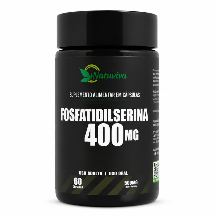 Natuvitae Fosfatidilserina apoio cognitivo e emocional memória foco e desempenho 60 Cápsulas 400mg