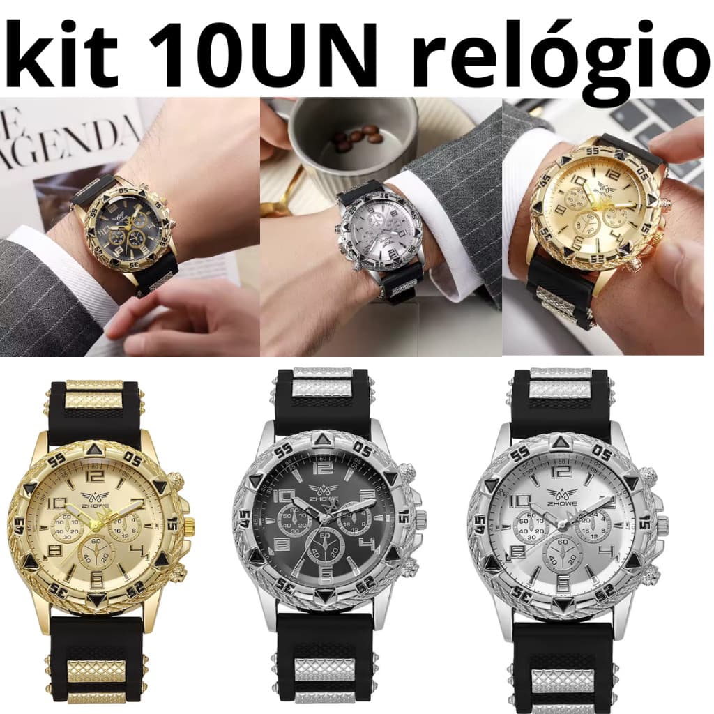 kit 10 UN relógio masculinos