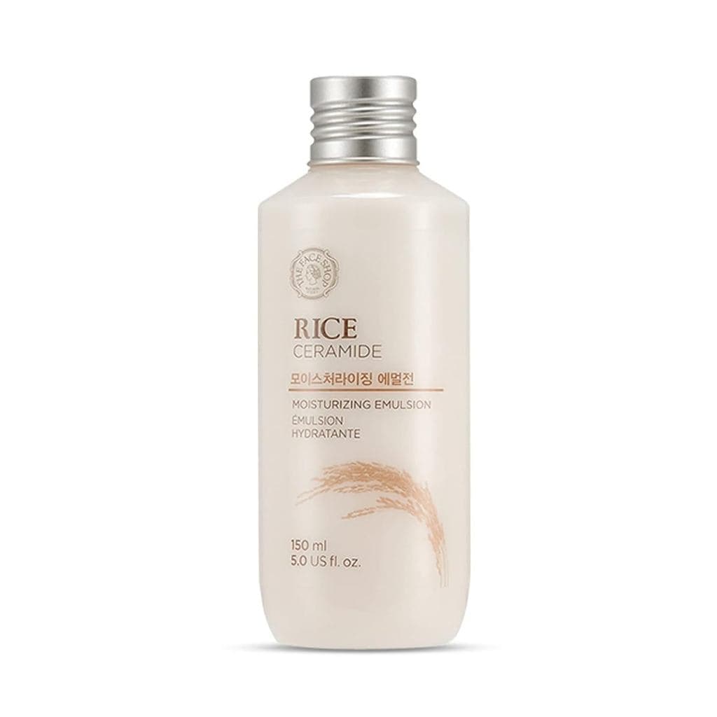 THEFACESHOP Loção Hidratante com Ceramida de Arroz, formulada com água de arroz, combate problemas de secura e fortalece