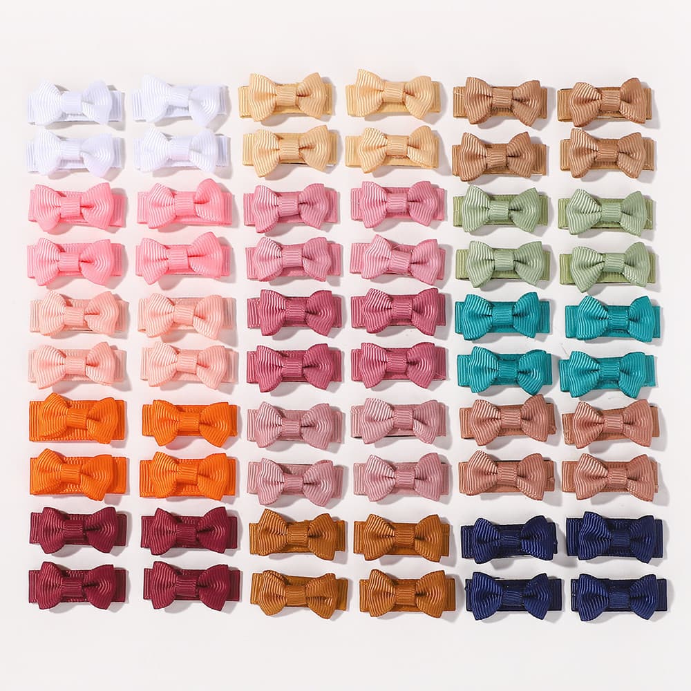 50 Pçs Mini Arcos Grampos De Cabelo Para Meninas Do Bebê Cor Sólida Bonito Presilhas Headwear Acessórios O