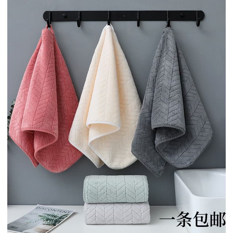 Toalha masculina feminina lavar rosto banho doméstico Coral velo mais absorver água de secagem rápida cabelo tamanho gra