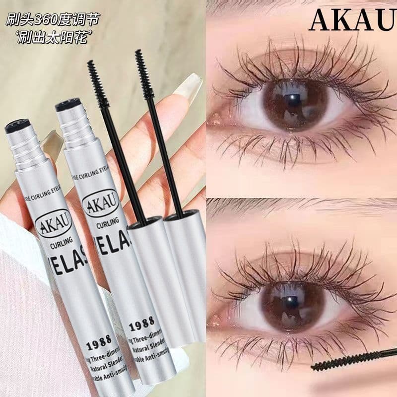 AKAU Primer para cílios, estilo de longa duração, à prova d'água, longo, ondulado, grosso, sem manchas, sem maquiagem, C
