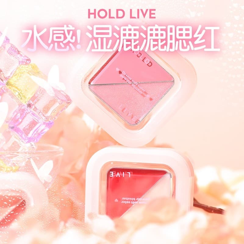 H HOLD LIVE Light Sweet Water Gloss Blush Creme Duas Cores Coração Alto Brilho Hidratante Oxigênio Olho Bochecha Paleta