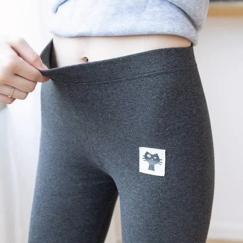 2020 novo estilo gatinho leggings feminino primavera outono estilo fino algodão exterior usar leggings elásticas cintura