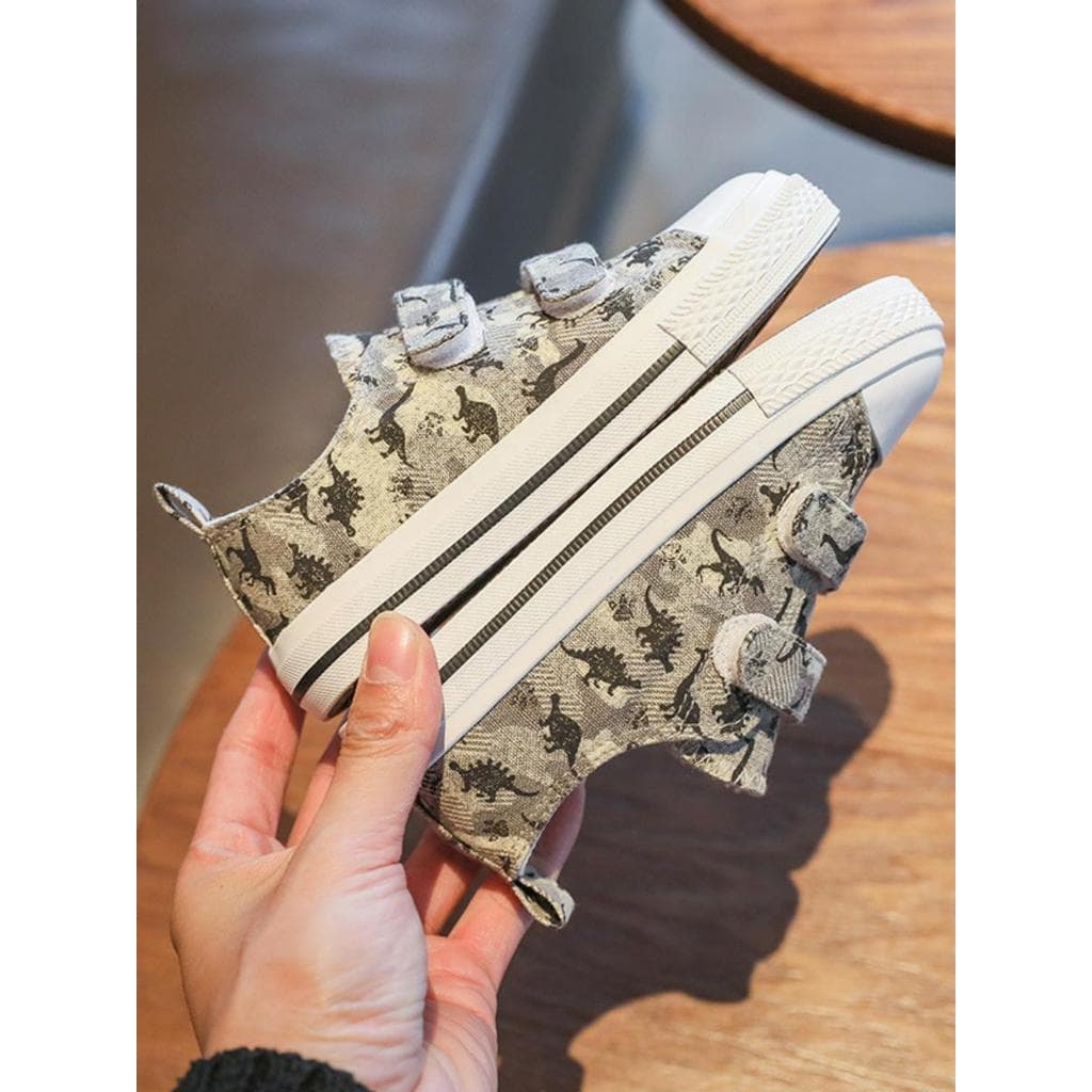 Crianças sapatos de lona 2026 primavera outono novo estilo pequeno monstro Totem meninas tênis meninos sapatos de pano d