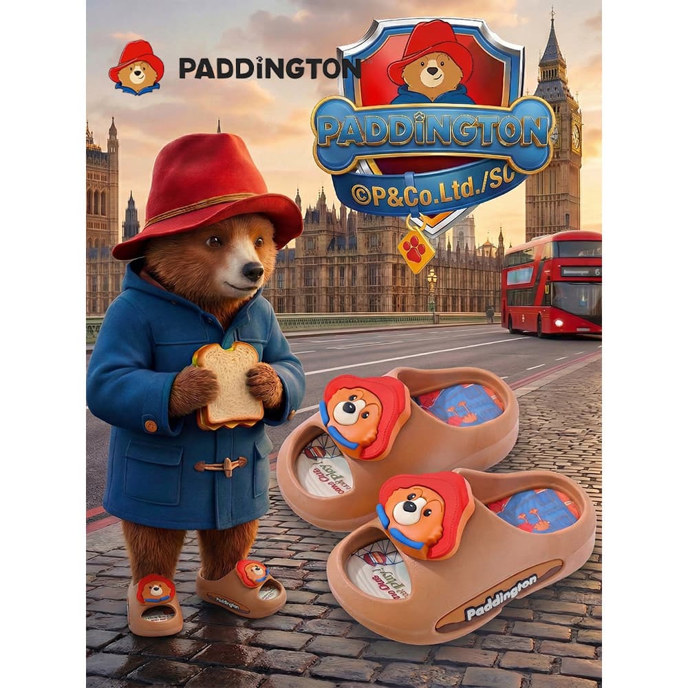 Paddington urso crianças sandálias chinelos meninos verão dos desenhos animados bonito antiderrapante banho médio grande